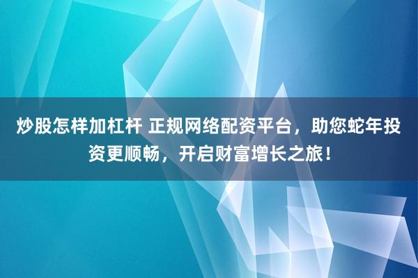 炒股怎样加杠杆 正规网络配资平台，助您蛇年投资更顺畅，开启财富增长之旅！